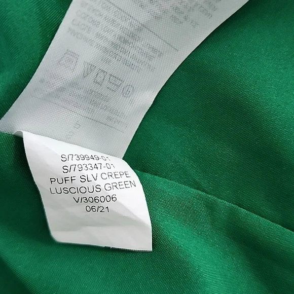 Banana Republic Green Sheath Dress with Bishop Sleeves Size S - Picture 11 of 11